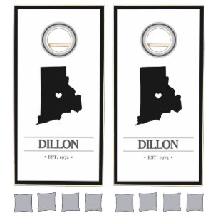 Rhode Island Custom Family Name Cornhole Set