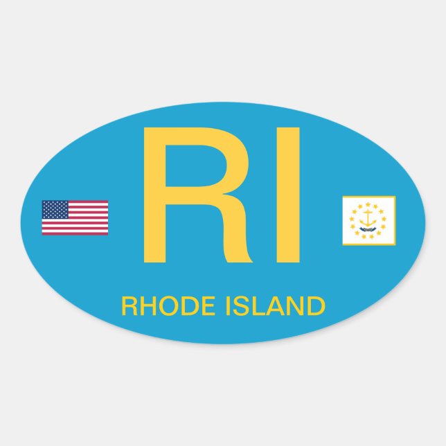 Rhode Island* Euro-style Oval Bumper Sticker (Front)