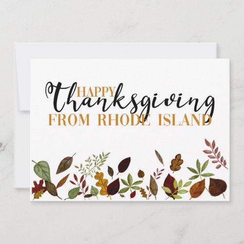 Rhode Island Fall Foliage Thanksgiving Card