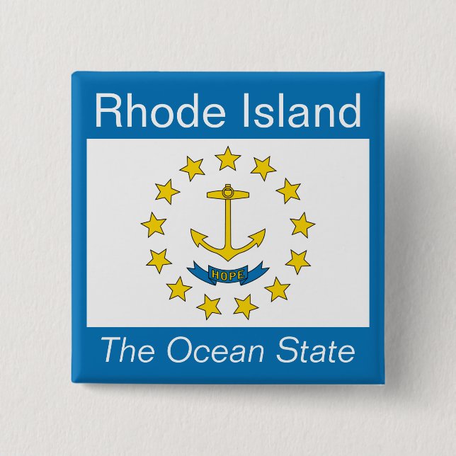Rhode Island Flag Button (Front)