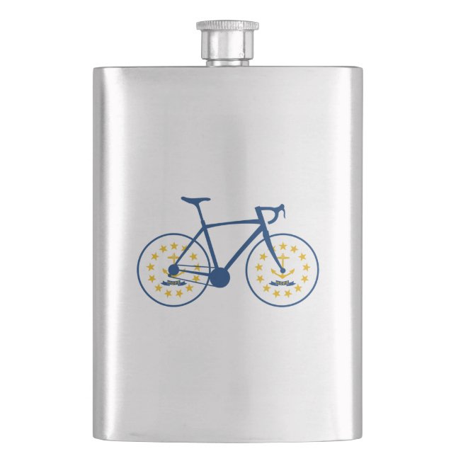 Rhode Island Flag Cycling Flask (Front)