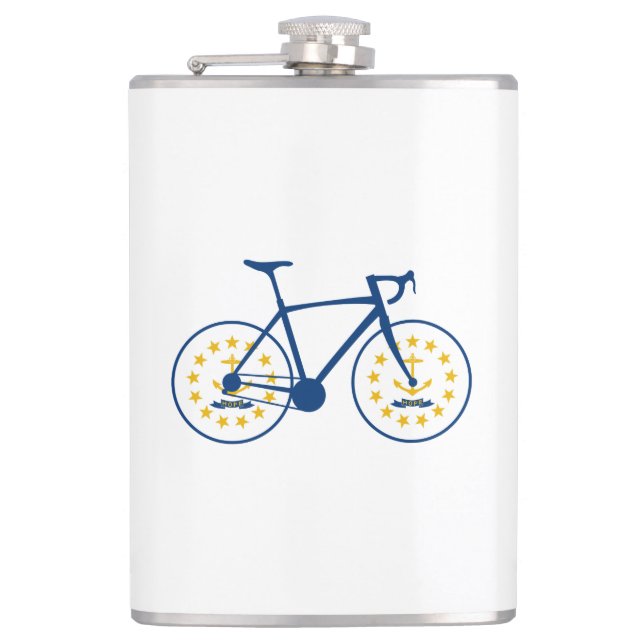 Rhode Island Flag Cycling Flask (Front)
