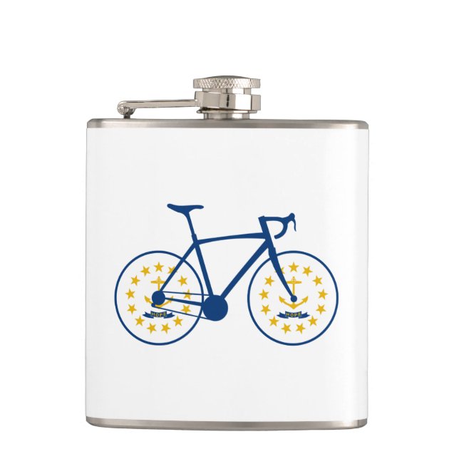 Rhode Island Flag Cycling Flask (Front)