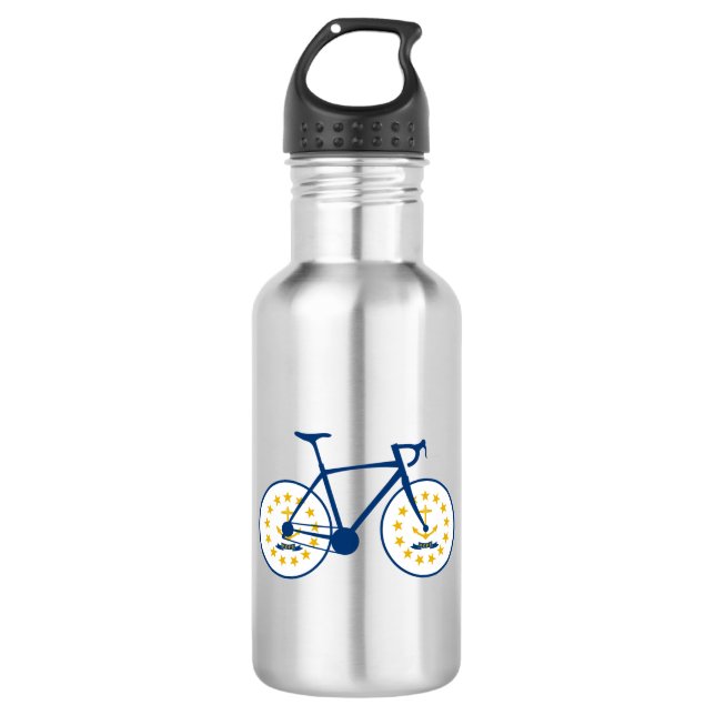 Rhode Island Flag Cycling Stainless Steel Water Bottle (Front)