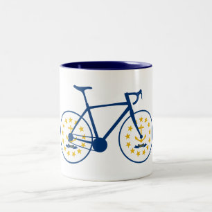 Rhode Island Flag Cycling Two-Tone Coffee Mug