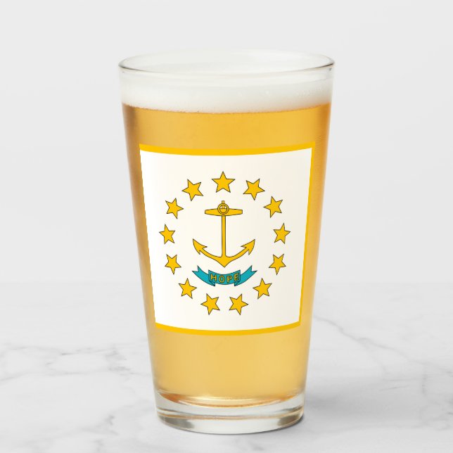 Rhode Island flag  Glass (Front Filled)