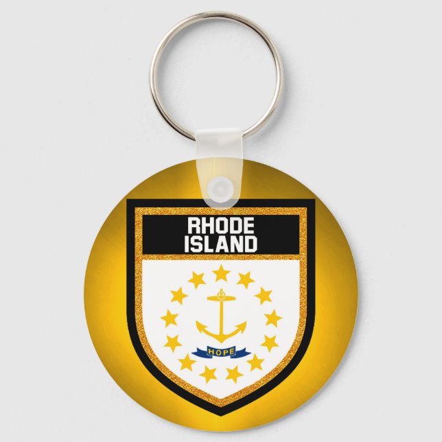 Rhode Island Flag Keychain (Front)