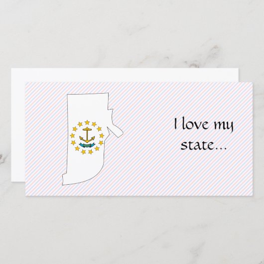 Rhode Island Flag Map (Front/Back)