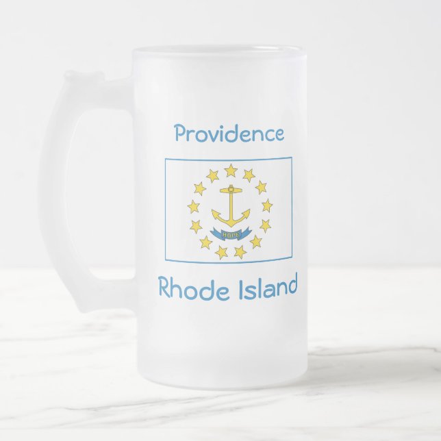 Rhode Island Flag Map City Mug (Left)