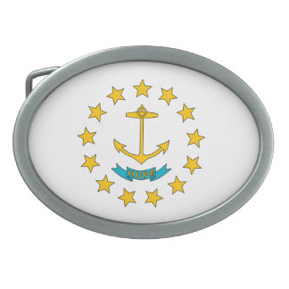 Rhode Island Flag Oval Belt Buckle