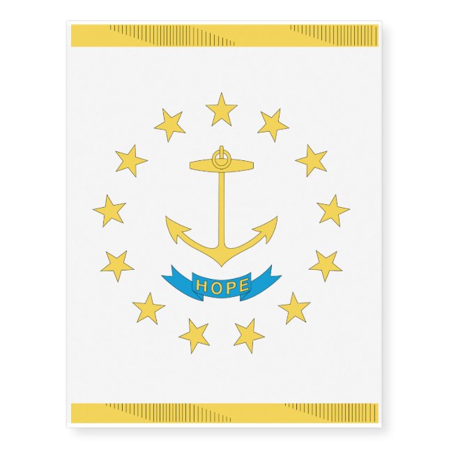 RHODE ISLAND Flag Temporary Tattoos (Front)