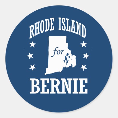 RHODE ISLAND FOR BERNIE SANDERS CLASSIC ROUND STICKER