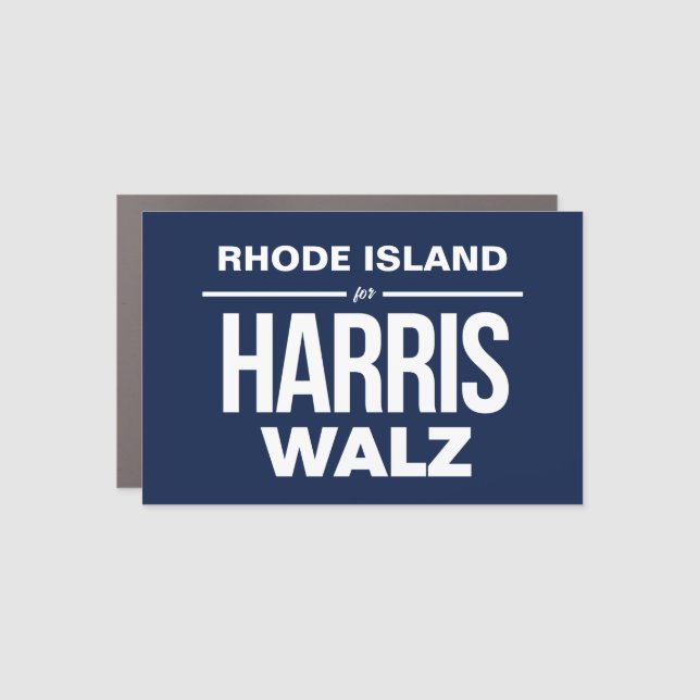 Rhode Island for Harris Walz Car Magnet (Front)