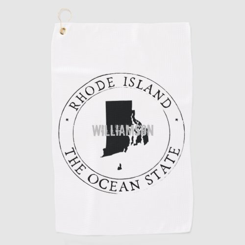 Rhode Island Golf Towel State Personalized