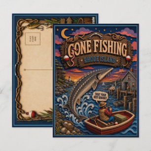 Rhode Island Gone Fishing Atlantic Sturgeon Postcard