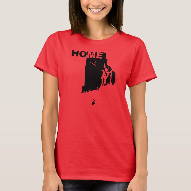 Rhode Island Home Away From State T-Shirt Tees (Front)