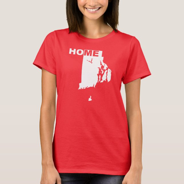 Rhode Island Home Away From State T-Shirt Tees (Front)