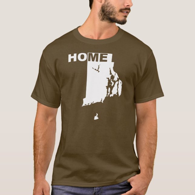 Rhode Island Home Away From State T-Shirt Tees (Front)