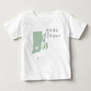 Rhode Island Home Grown Editable Colors State Baby T-Shirt