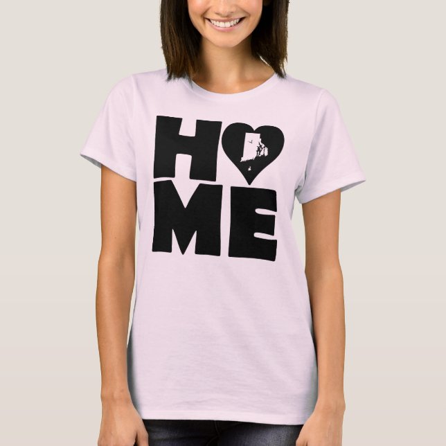 Rhode Island Home Heart State Tees T-Shirt (Front)