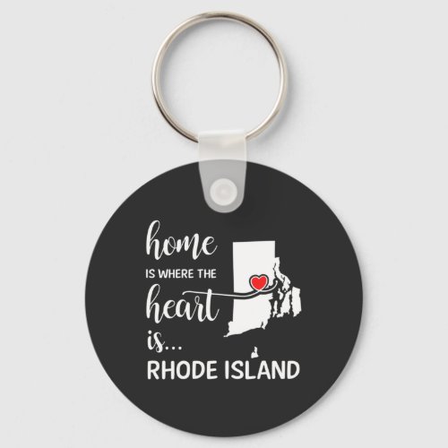 Rhode Island home is where the heart is Keychain