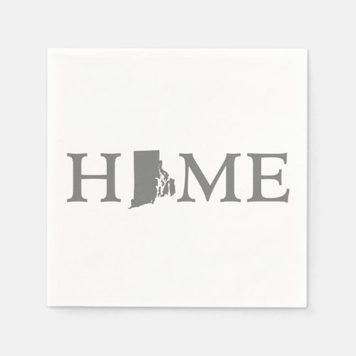Rhode Island Home State Gray Word Art Paper Party Paper Napkins