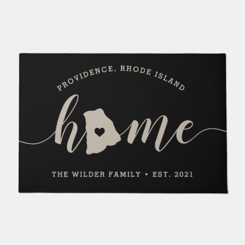 Rhode Island Home State Personalized Doormat