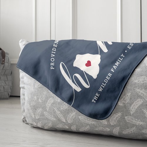 Rhode Island Home State Personalized Sherpa Blanket