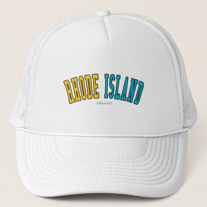 Rhode Island in State Flag Colors Hat