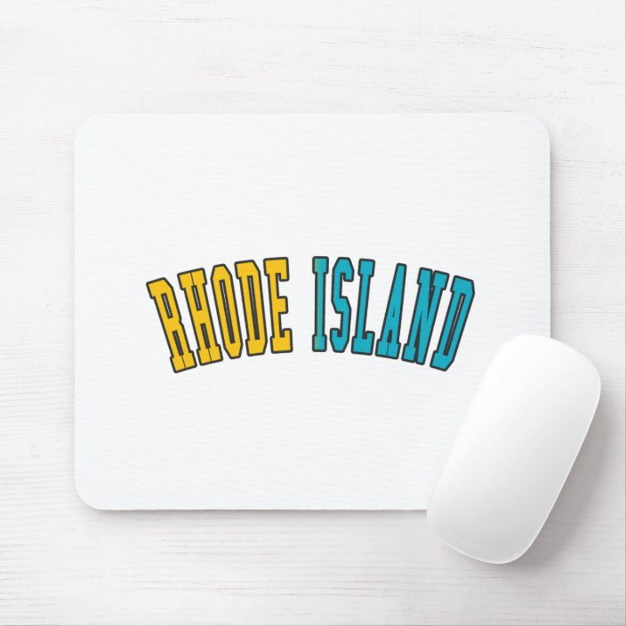 Rhode Island in State Flag Colors Mousepad