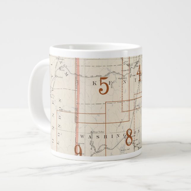 Rhode Island index map Giant Coffee Mug (Front Left)