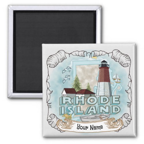 Rhode Island  Lighthouse  Magnet