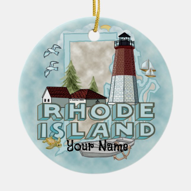 Rhode Island Lighthouse  Ornament (Front)