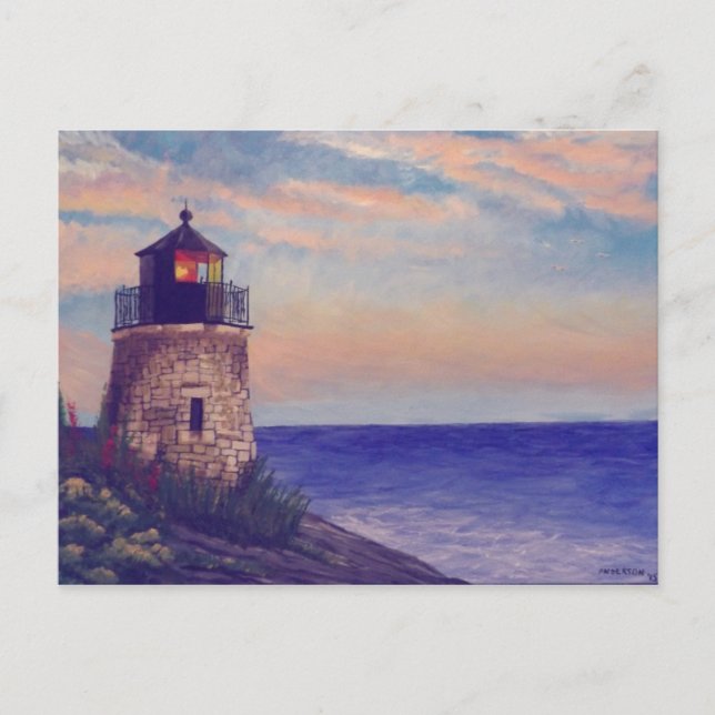 Rhode Island Lighthouse Postcard (Front)