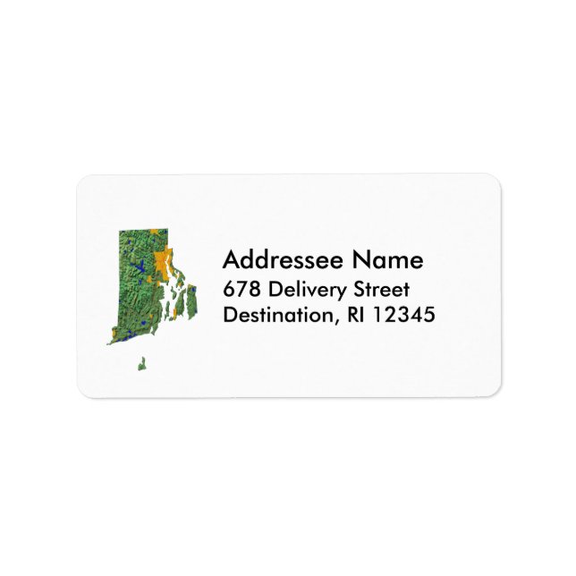 Rhode Island Map Address Label (Front)