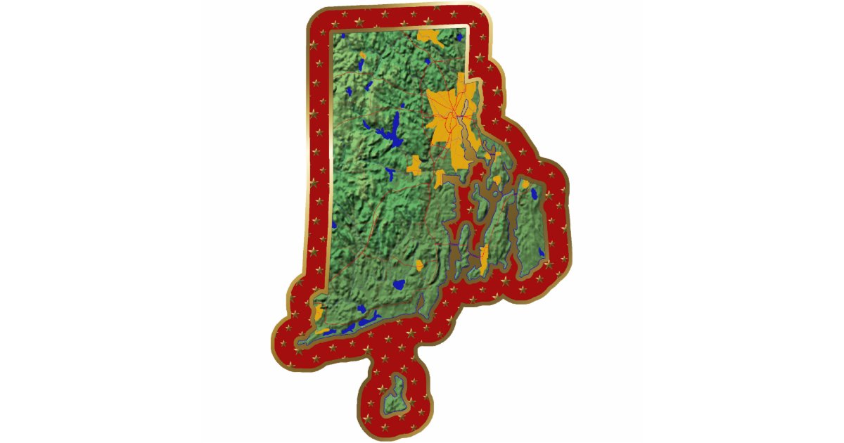 Rhode Island Map Christmas Ornament Cut Out | Zazzle.com