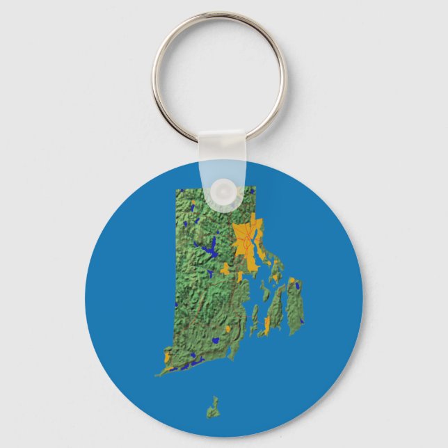 Rhode Island Map Keychain (Front)