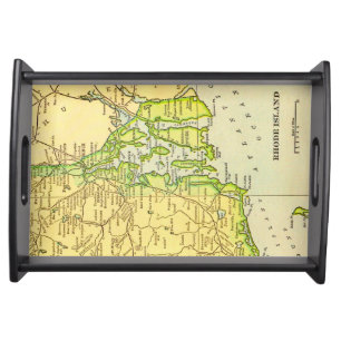 Rhode Island Map Postcard Serving Tray