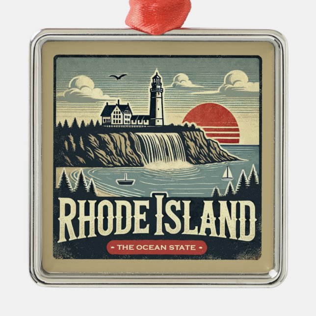 Rhode Island Metal Ornament (Front)