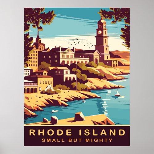 Rhode Island New England City by the Coast  Poster