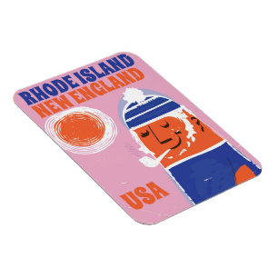 Rhode Island, New England fisherman vintage poster Magnet