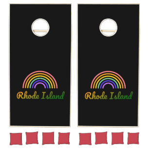 Rhode Island - Newport - Brown University Rainbow Cornhole Set
