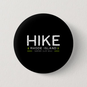Rhode Island Newport Cliff Walk Hike Tree Retro Gr Button