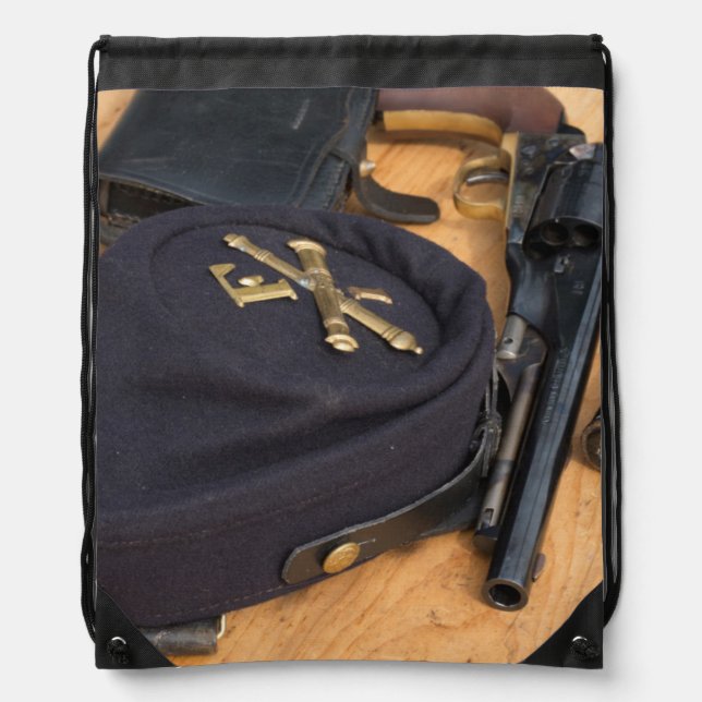 Rhode Island, Newport, Fort Adams State Park Drawstring Bag (Front)