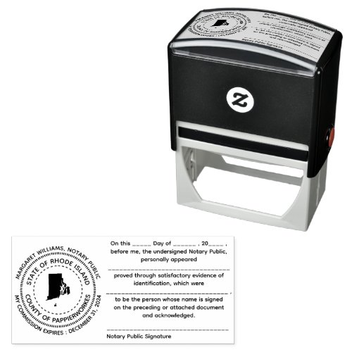 Rhode Island Notary Public Acknowledgement Stamp