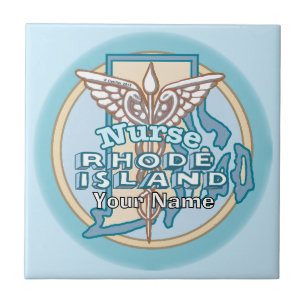 Rhode Island Nurse Caduceus Tile
