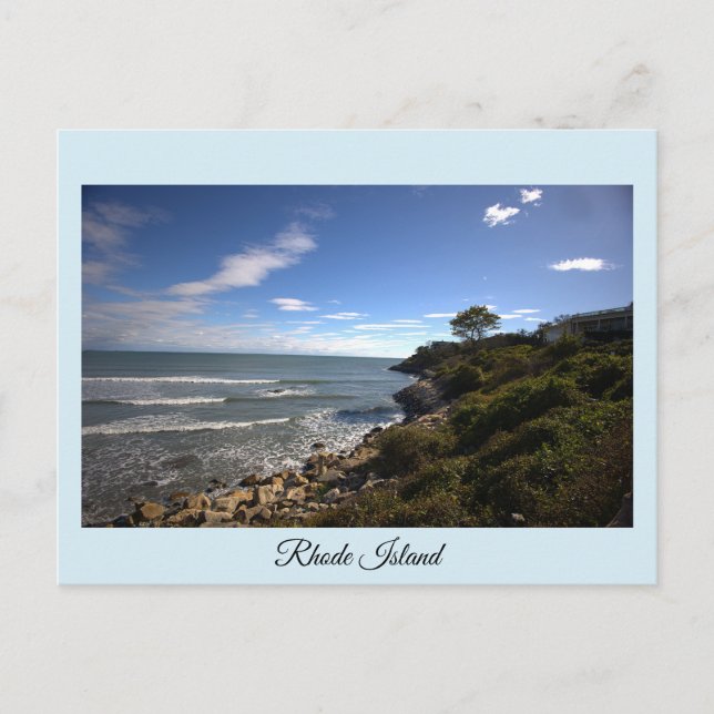 Rhode Island Ocean Cliffside Postcard (Front)