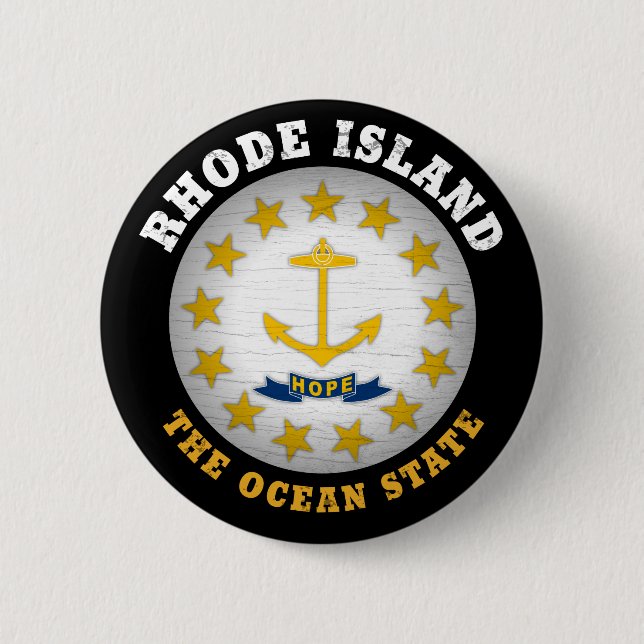 RHODE ISLAND OCEAN STATE STATE FLAG BUTTON (Front)