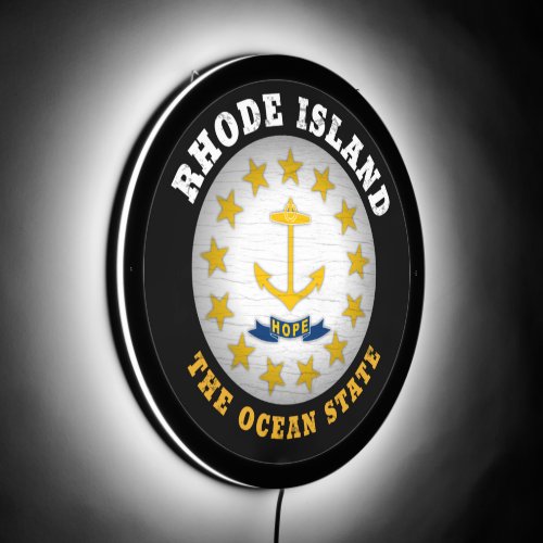 RHODE ISLAND OCEAN STATE STATE FLAG LED SIGN
