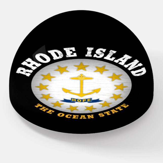 RHODE ISLAND OCEAN STATE STATE FLAG PAPERWEIGHT (Angled)